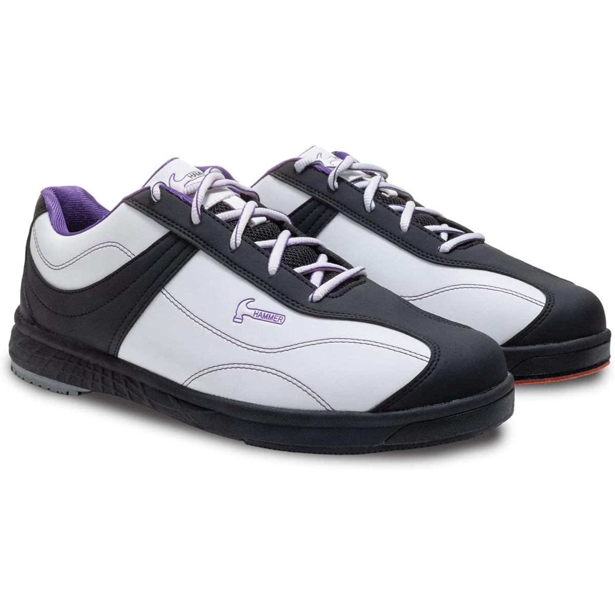 Pair of right-hand bowling shoes featuring a lace-up design with synthetic uppers, cushioned soles, and supportive construction designed for comfort and smooth slide performance on the lanes.