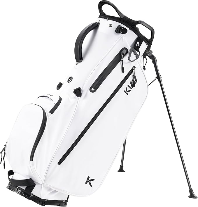 KVV Lightweight Golf Stand Bag with 7 Way Full-Length Dividers, 5 Zippered Pockets, Automatically Adjustable Dual Straps,Elegant Design