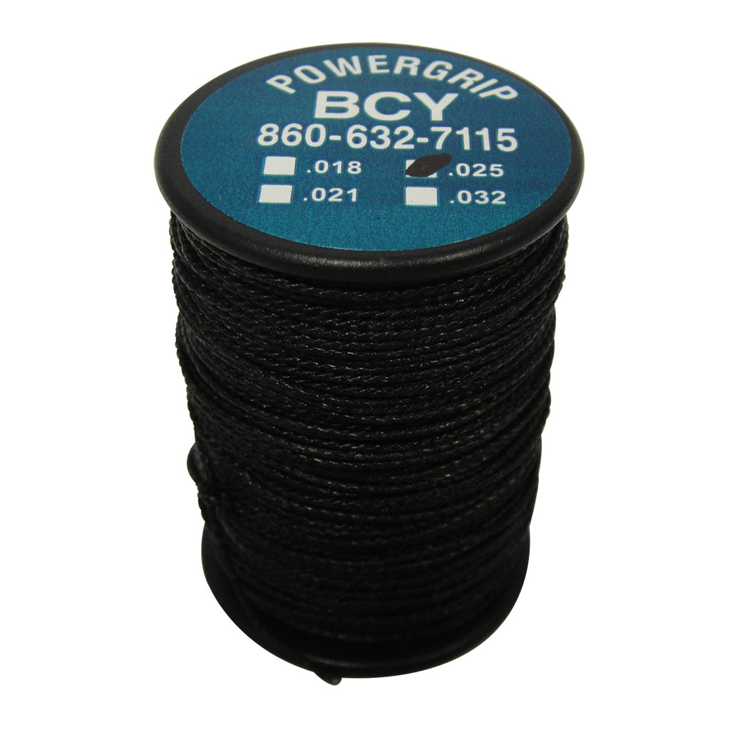 BCY Power Grip Serving in Black .025 50 yds. - Front View