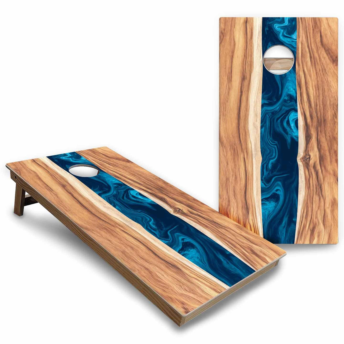 Patterned Background Cornhole Boards - Backyard Series