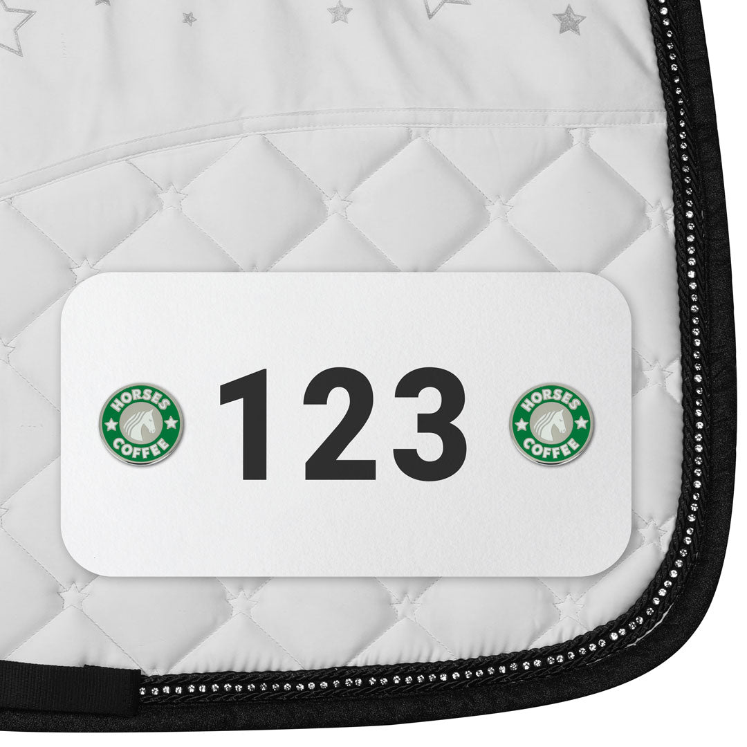 Dapplebay Horse Show Number Pins - Horses & Coffee