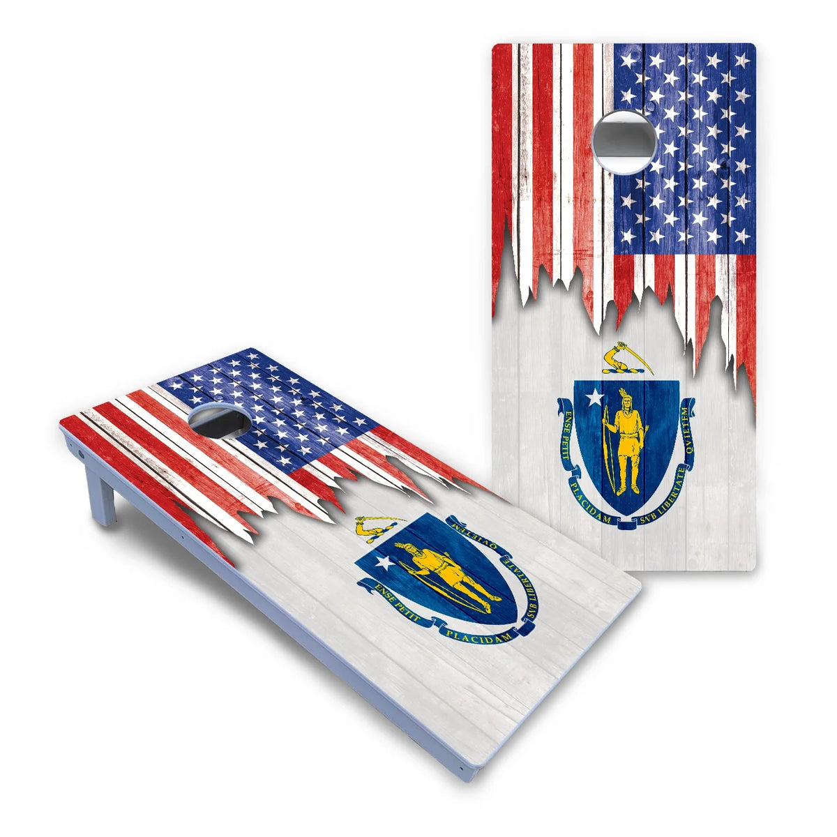 State Flag Designs Massachusetts to New Jersey Cornhole Boards - All Weather Series