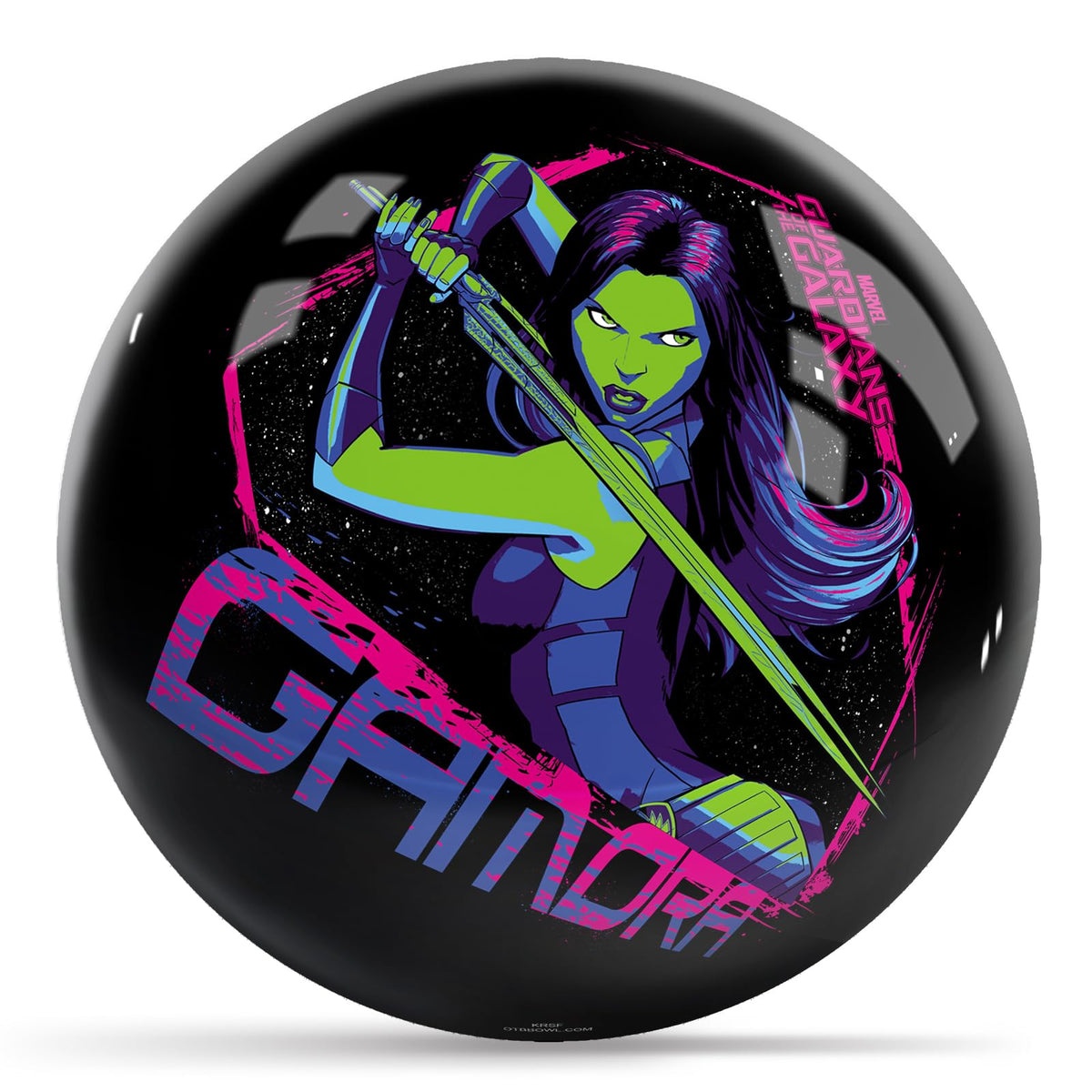 KR Strikeforce Marvel Guardian of the Galaxy Gamora Undrilled Bowling Ball (6, Pounds) - view 1