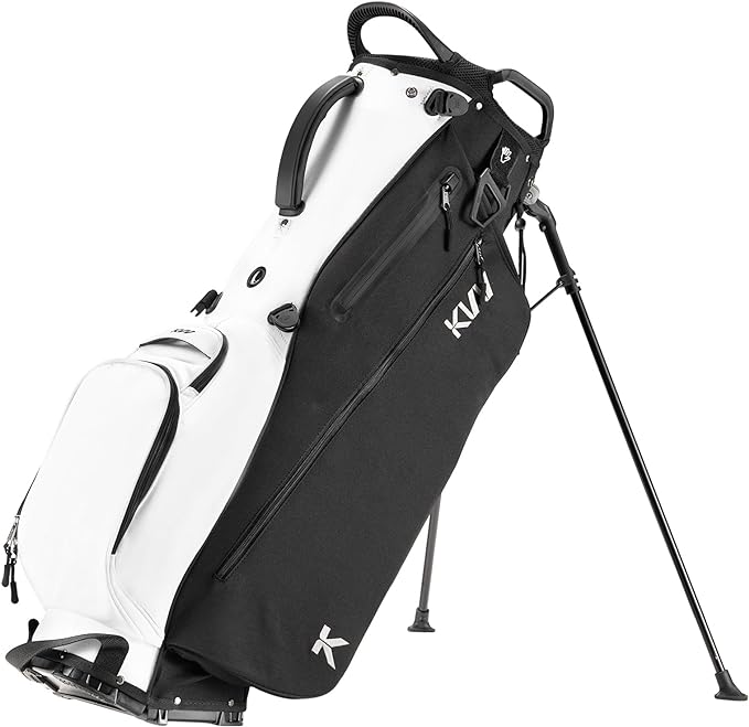 KVV Lightweight Golf Stand Bag with 7 Way Full-Length Dividers, 5 Zippered Pockets, Automatically Adjustable Dual Straps,Elegant Design