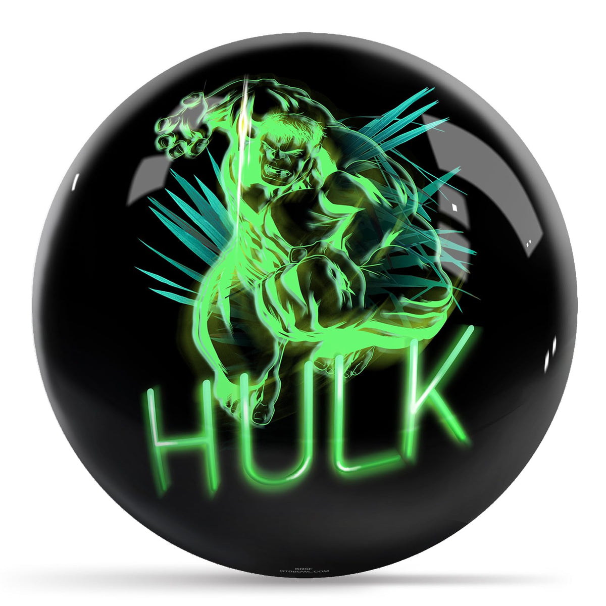 KR Strikeforce Marvel Avengers Neon Hulk Undrilled Bowling Ball (6, Pounds) - view 1