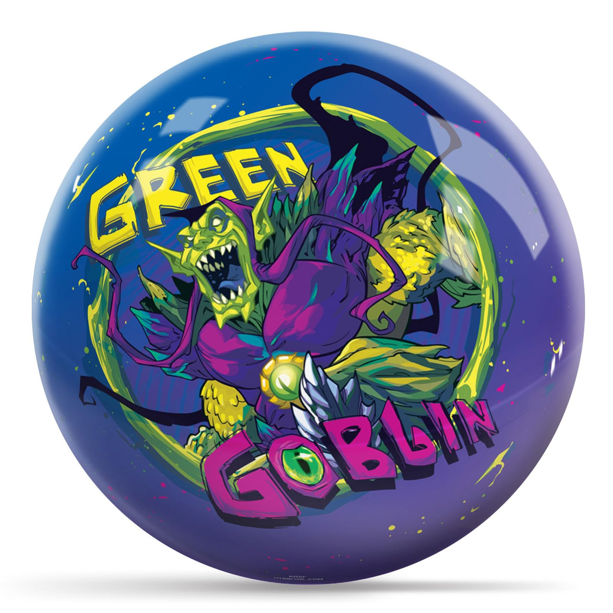 KR Strikeforce Spider Man Green Goblin Characters Undrilled Bowling Ball (16, Pounds) - view 1