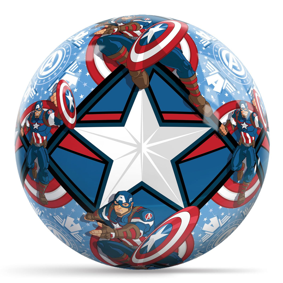 KR Strikeforce Marvel Avengers Captain America Pattern Undrilled Bowling Ball (6, Pounds) - view 1