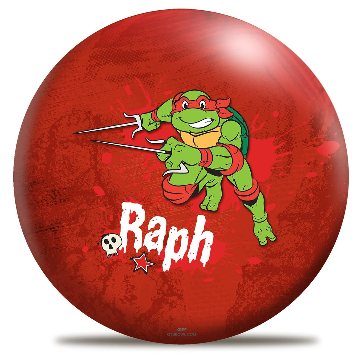 On The Ball Bowling Teenage Mutant Ninja Turtles Undrilled Bowling Ball (Raphael) - view 1
