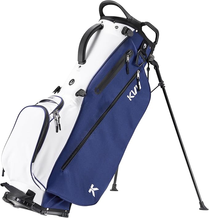 KVV Lightweight Golf Stand Bag with 7 Way Full-Length Dividers, 5 Zippered Pockets, Automatically Adjustable Dual Straps,Elegant Design