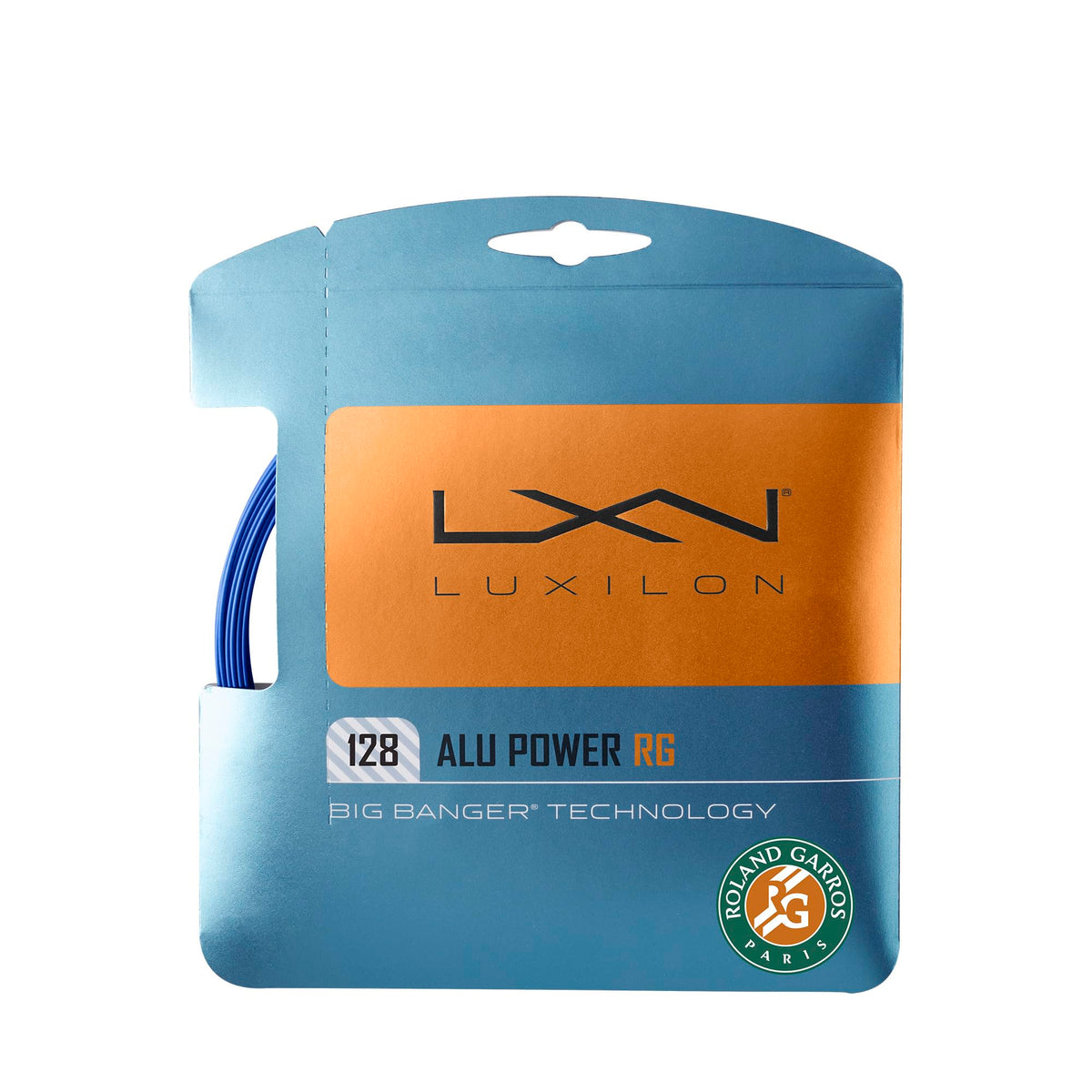 Luxilon Roland-Garros ALU Power 128 Tennis String Set, Blue/White - view 1
