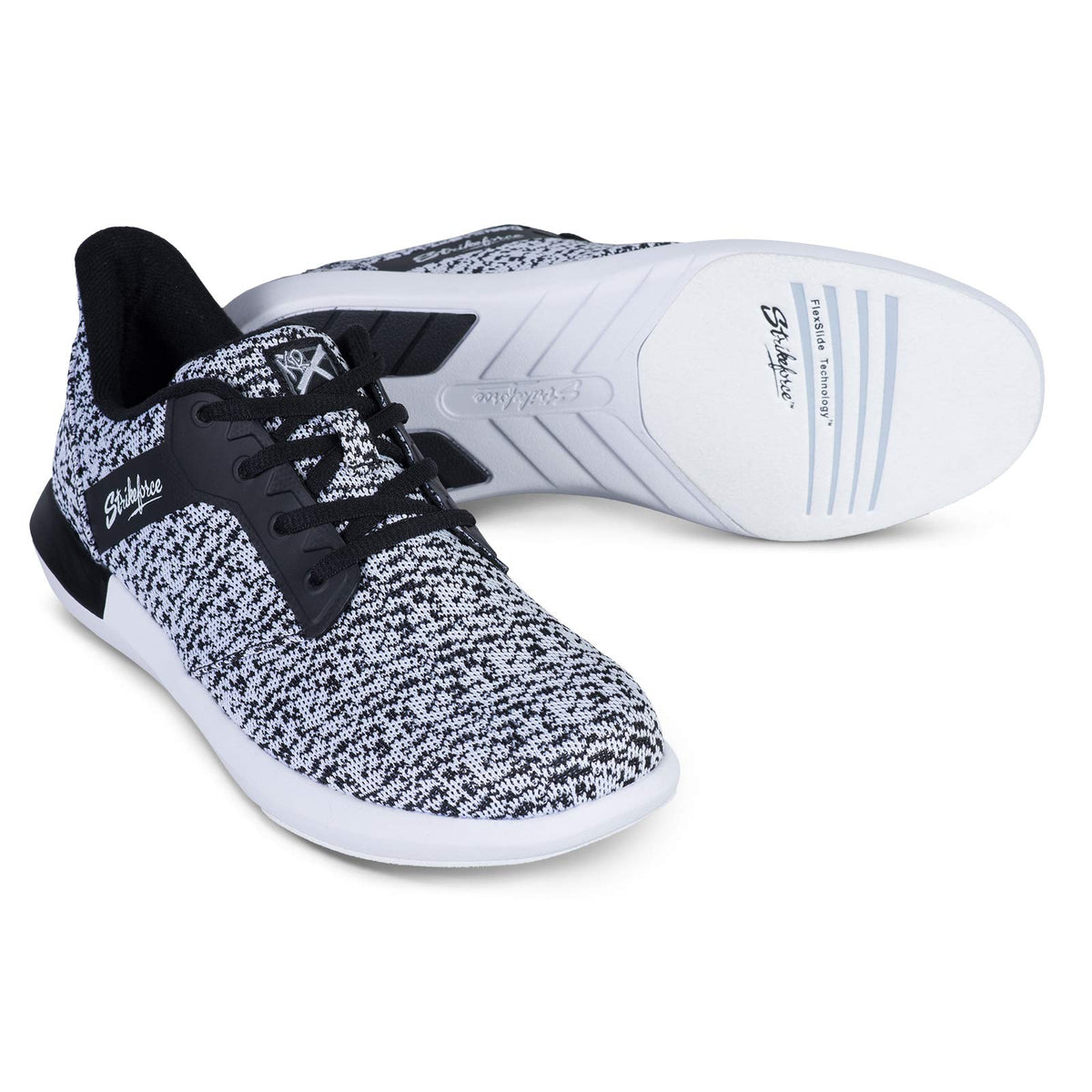 KR Strikeforce Lux Womens Athletic Bowling Shoes with a #8 Slide Pad on Both Shoes for Right or Left Handed Bowlers White/Black 11.0 Wide - view 1