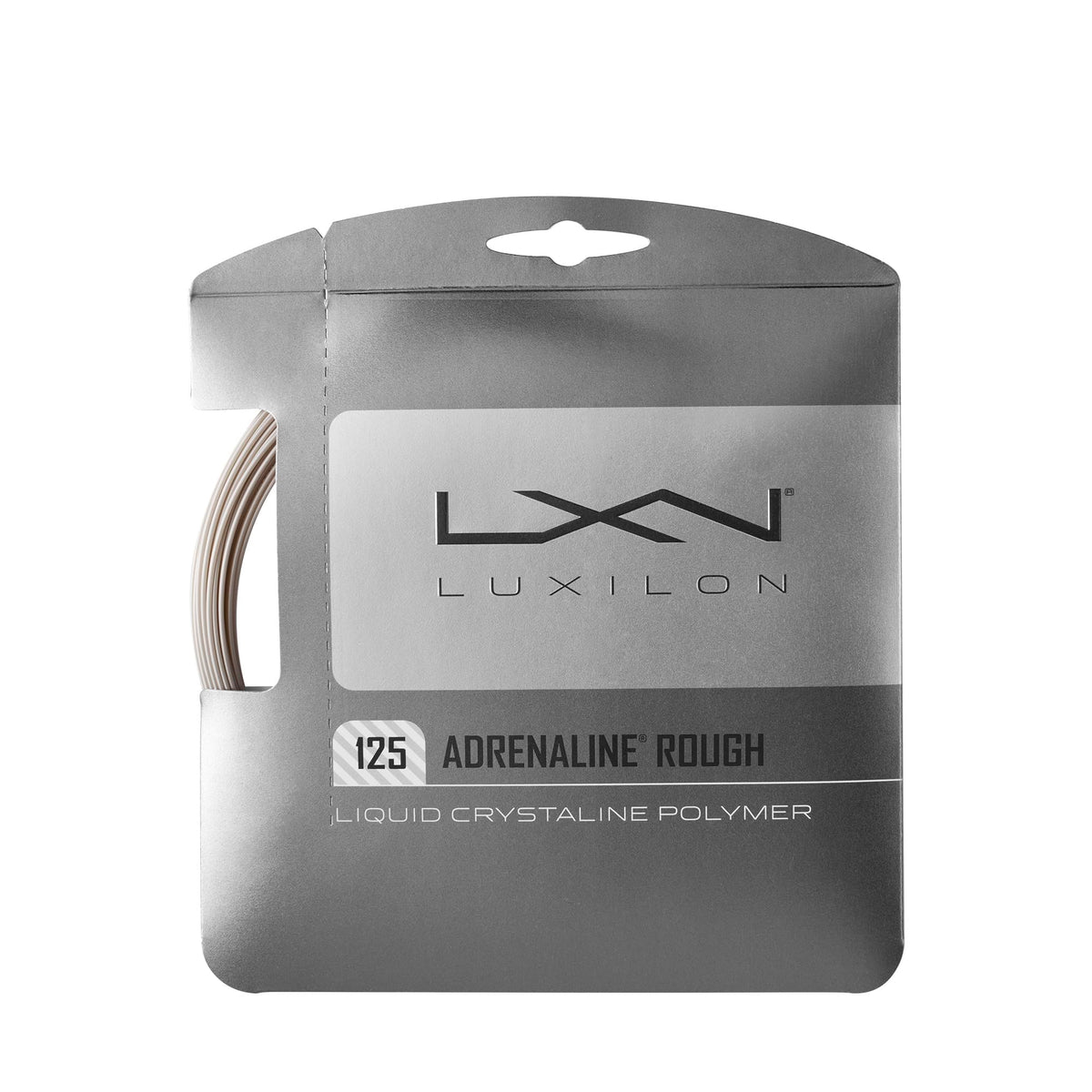 Luxilon Adrenaline Rough 125 Tennis String, 16L Set, Platinum - main view