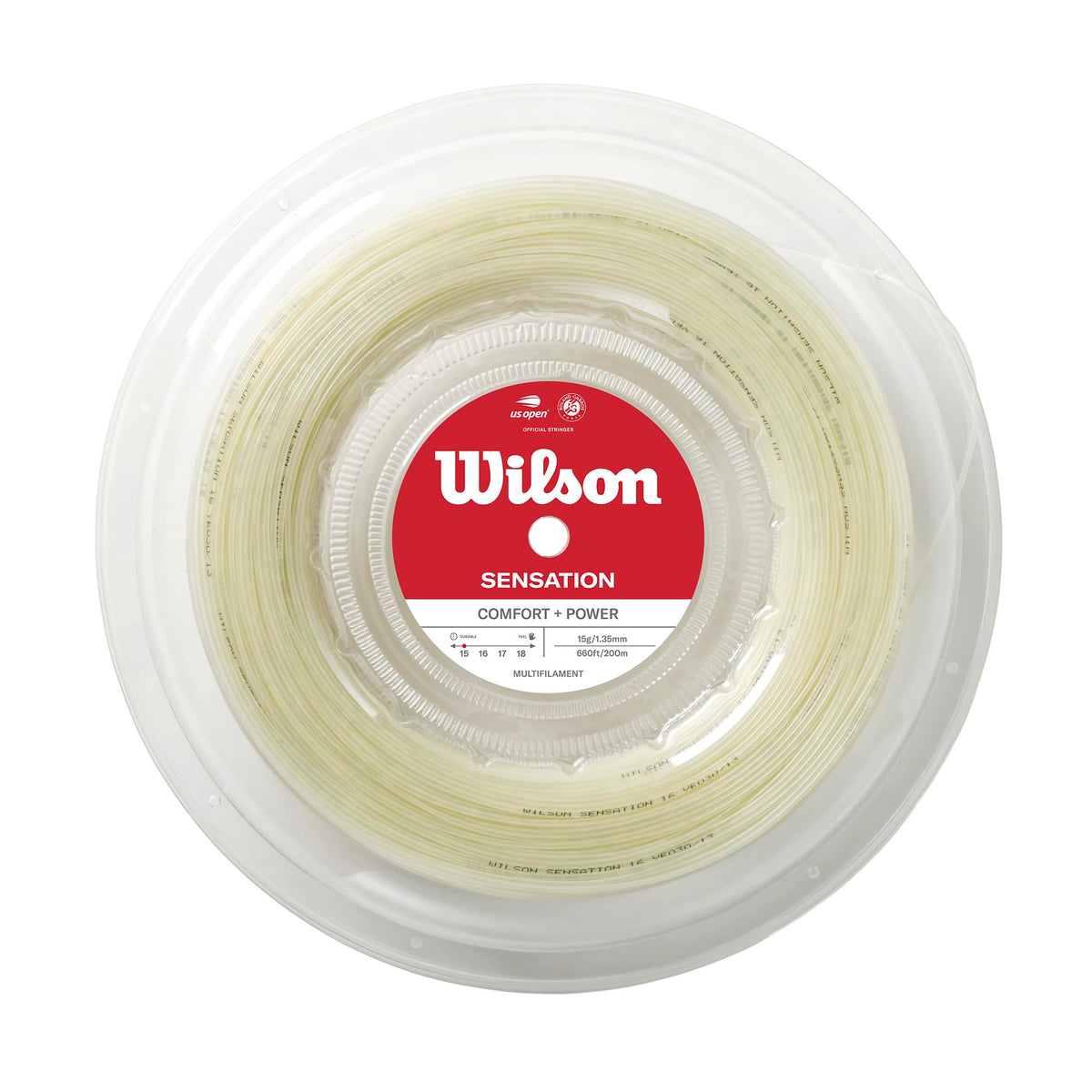 Wilson Sensation 15L Multifilament Tennis String, 200m Reel, Natural - main view