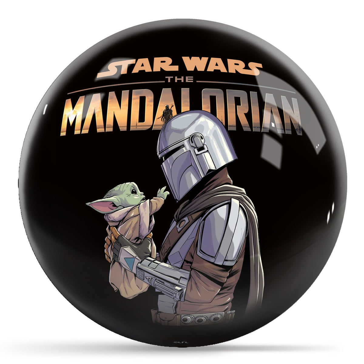 KR Strikeforce Star Wars Mandalorian Grogu and Mando Undrilled Bowling Ball (6, Pounds) - view 1