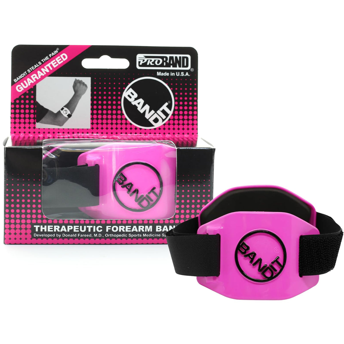ProBand BandIT PINK - Compression Arm Band for Elbow & Forearm - Helps Relieve Pain & Swelling - For Carpal Tunnel, Tendonitis, Tennis & Golfers Elbow, Sprains, Arthritis & More - Latex-Free - One Size Fits - view 1
