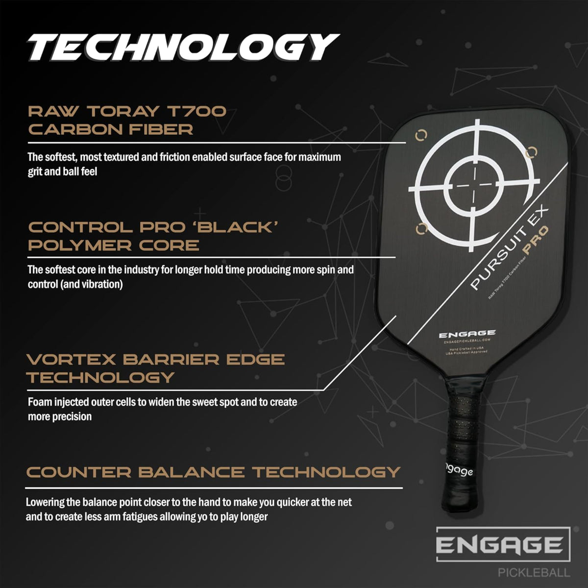 Engage Pursuit Pro EX Pickleball Paddle