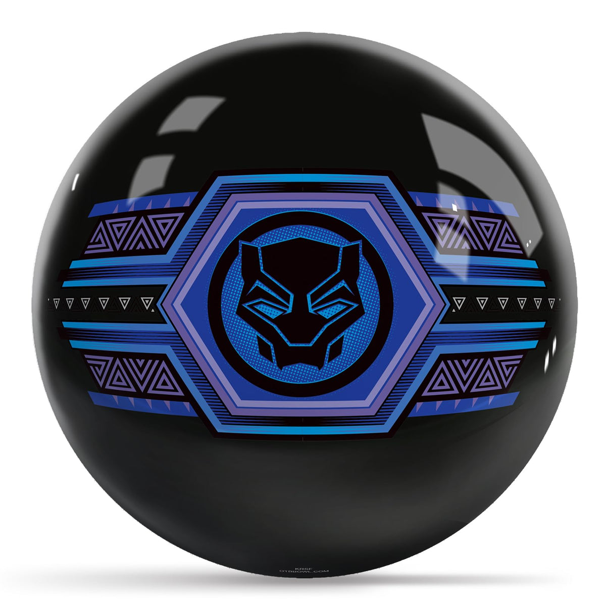 KR Strikeforce Marvel Avengers Black Panther Wakanda Forever Logos Undrilled Bowling Ball (6, Pounds) - view 1