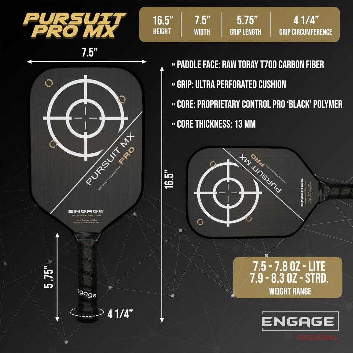 Engage Pursuit Pro MX Pickleball Paddle