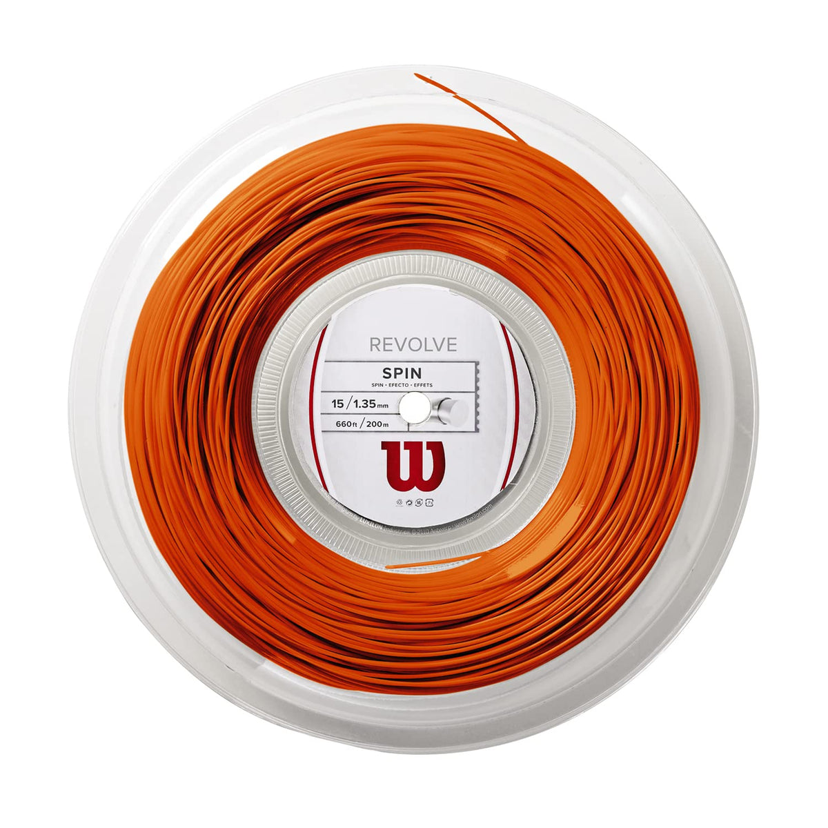 Wilson Revolve 15 Polyester Tennis String Reel, Orange - main view