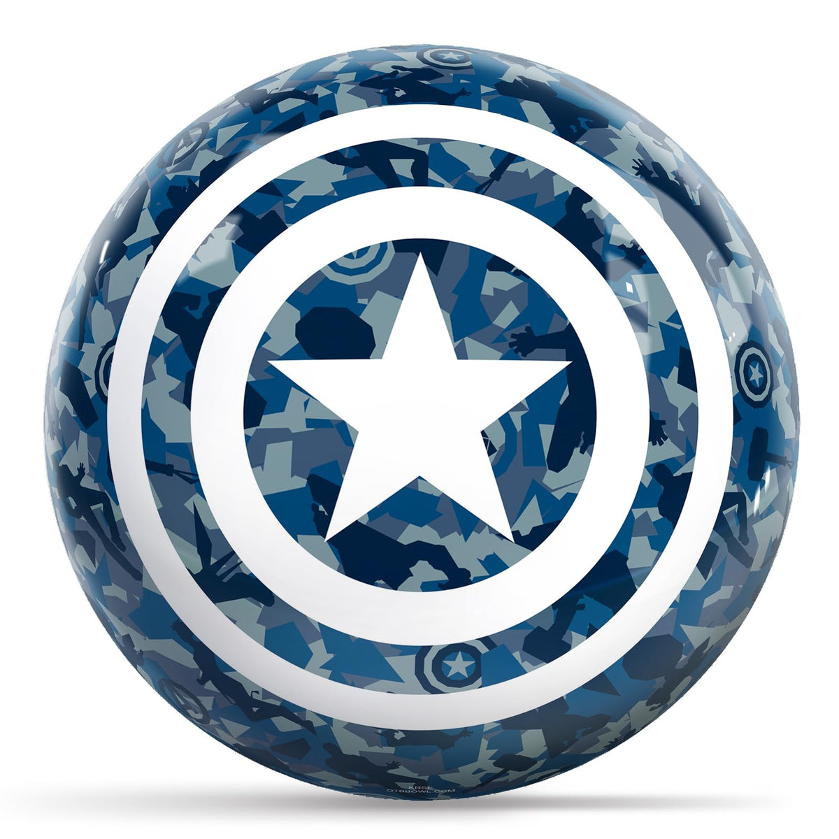 KR Strikeforce Marvel Avengers Captain America Camo Shield Undrilled Bowling Ball (6, Pounds) - view 1