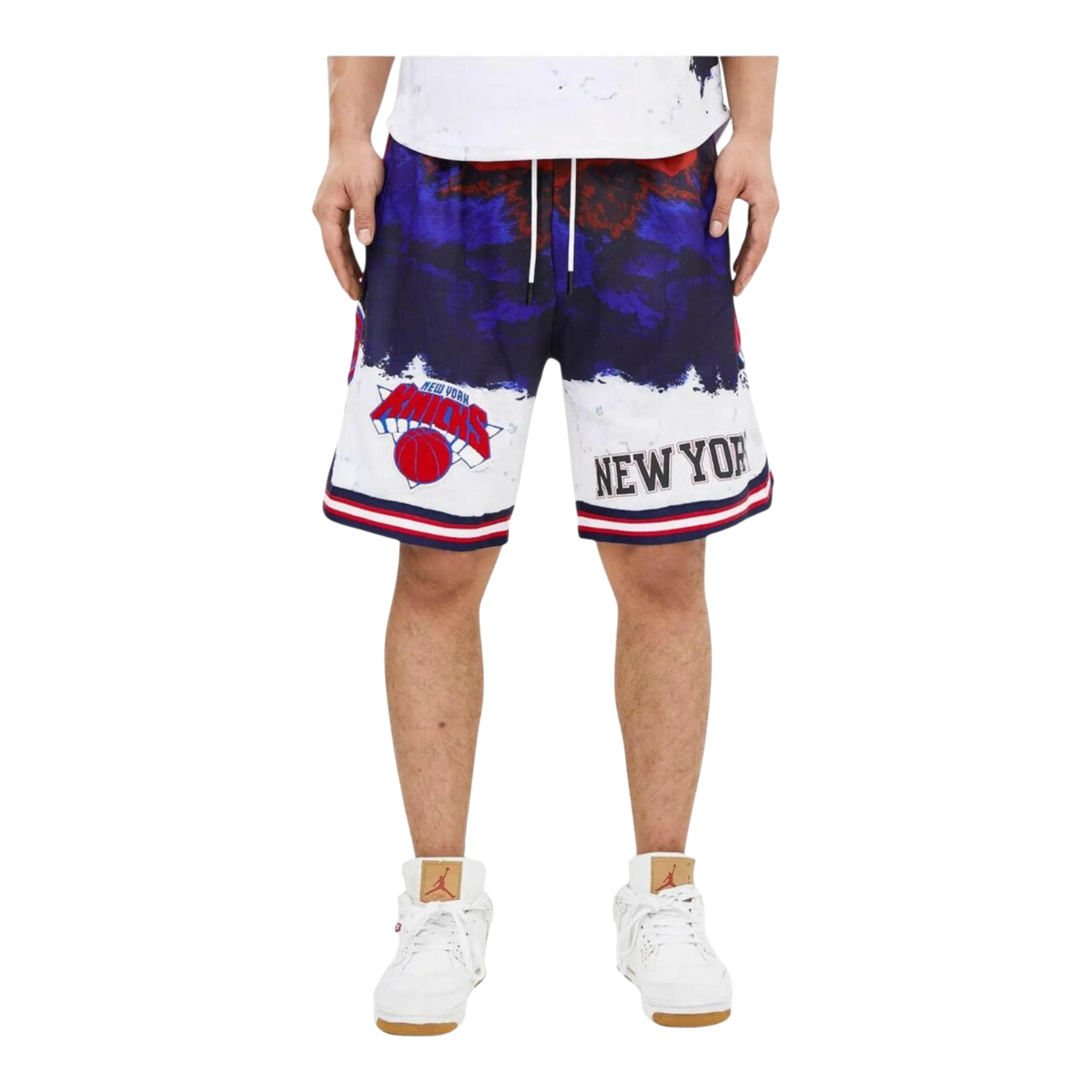Pro Standard New York Knicks Pro Team Men's Shorts — Red/White/Blue Dip Dye