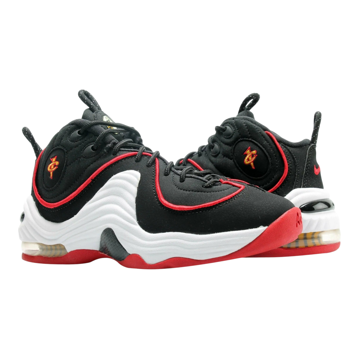 Nike Air Penny II Big Kids' (GS) Basketball Shoes — Black/White-University Red Leather