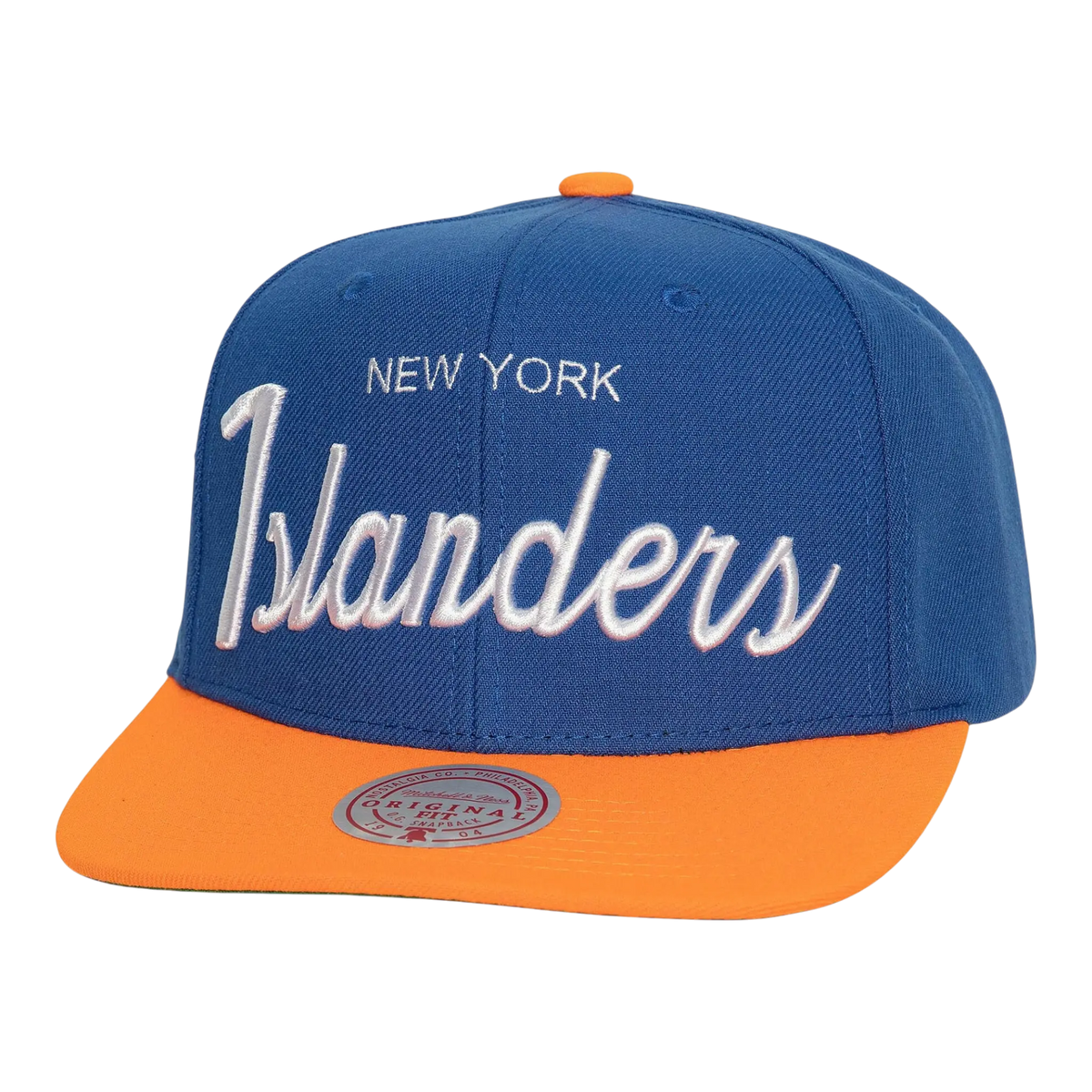 Mitchell & Ness NHL New York Islanders Vintage Script Men's Snapback Hat — Blue Adjustable Cap