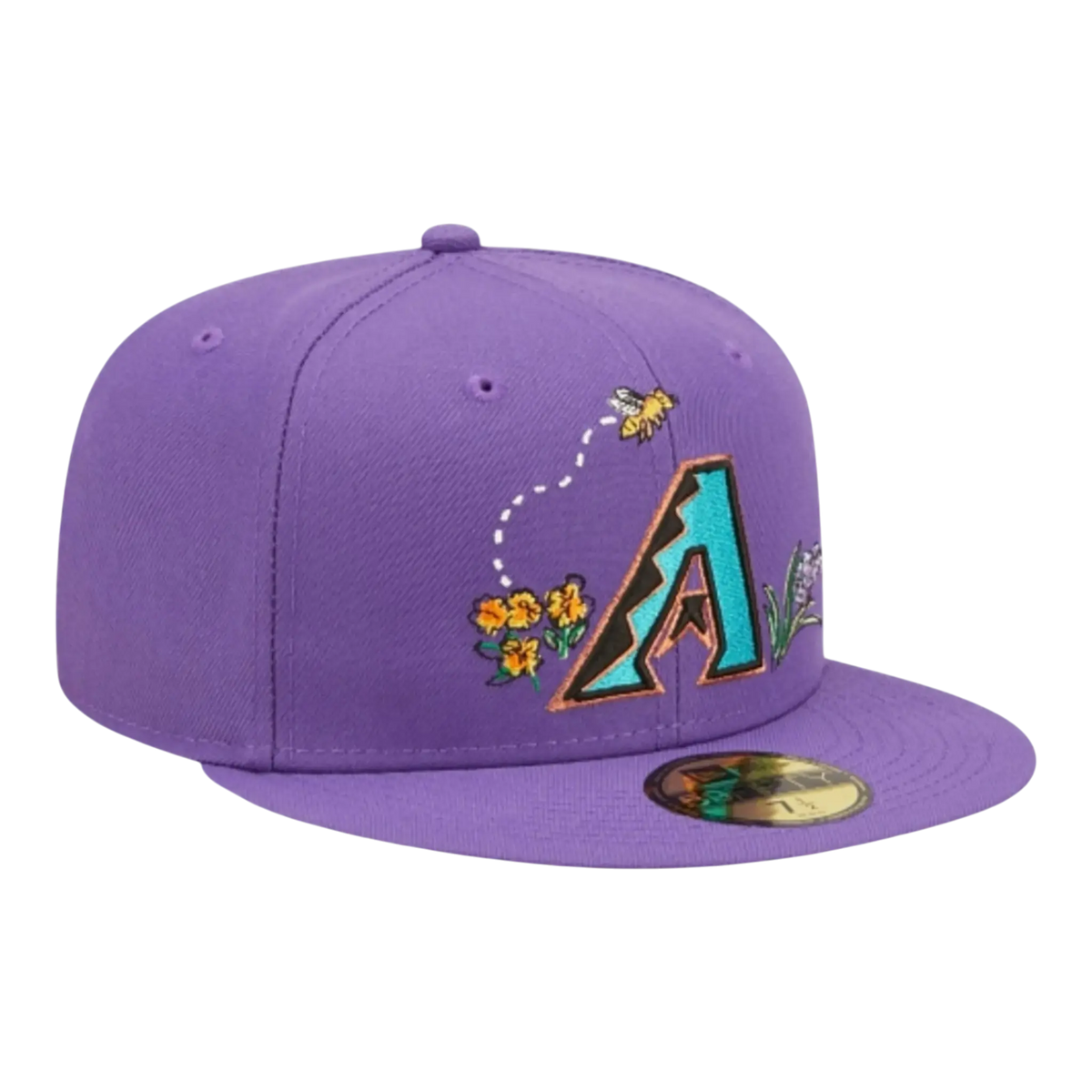 New Era Arizona Diamondbacks Watercolor Floral Men's Fitted Hat — Purple