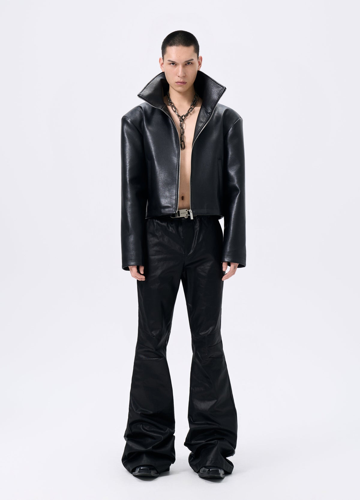 25FW TRI-CUT LEATHER MOTO JACKET