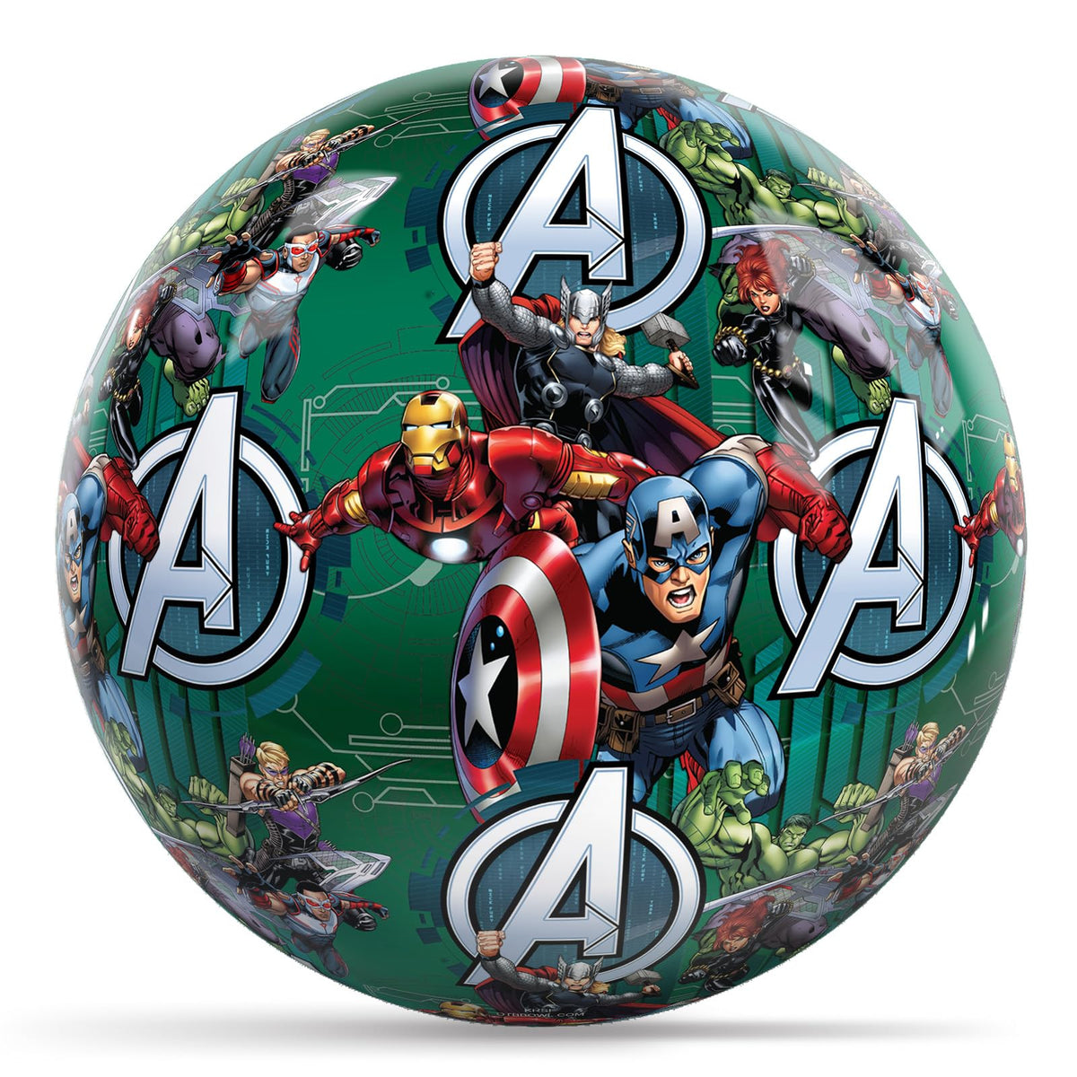 KR Strikeforce Marvel Avengers Characters Pattern Undrilled Bowling Ball (6, Pounds) - view 1