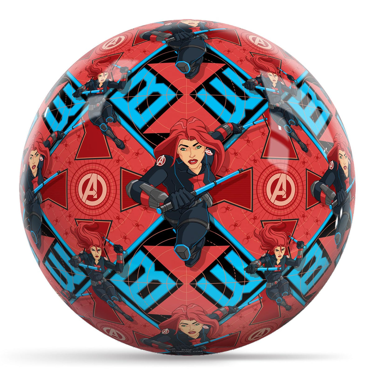 KR Strikeforce Marvel Avengers Black Widow Pattern Undrilled Bowling Ball (6, Pounds) - view 1