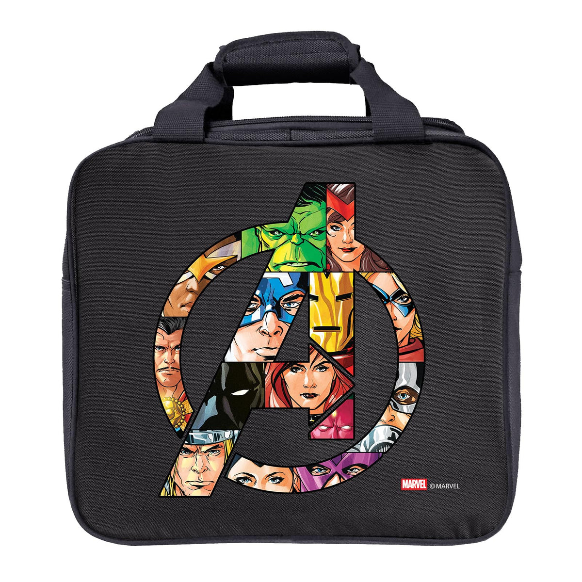 KR Strikeforce Marvel Bowling Ball Tote Bag with Inside Shoe Storage and Side Accessory Pocket (Avengers Logo) - view 1