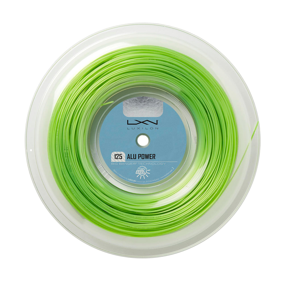 Luxilon ALU Power 125 Tennis String Reel, 200m, 1.25mm 16L Gauge, Lime Green - main view