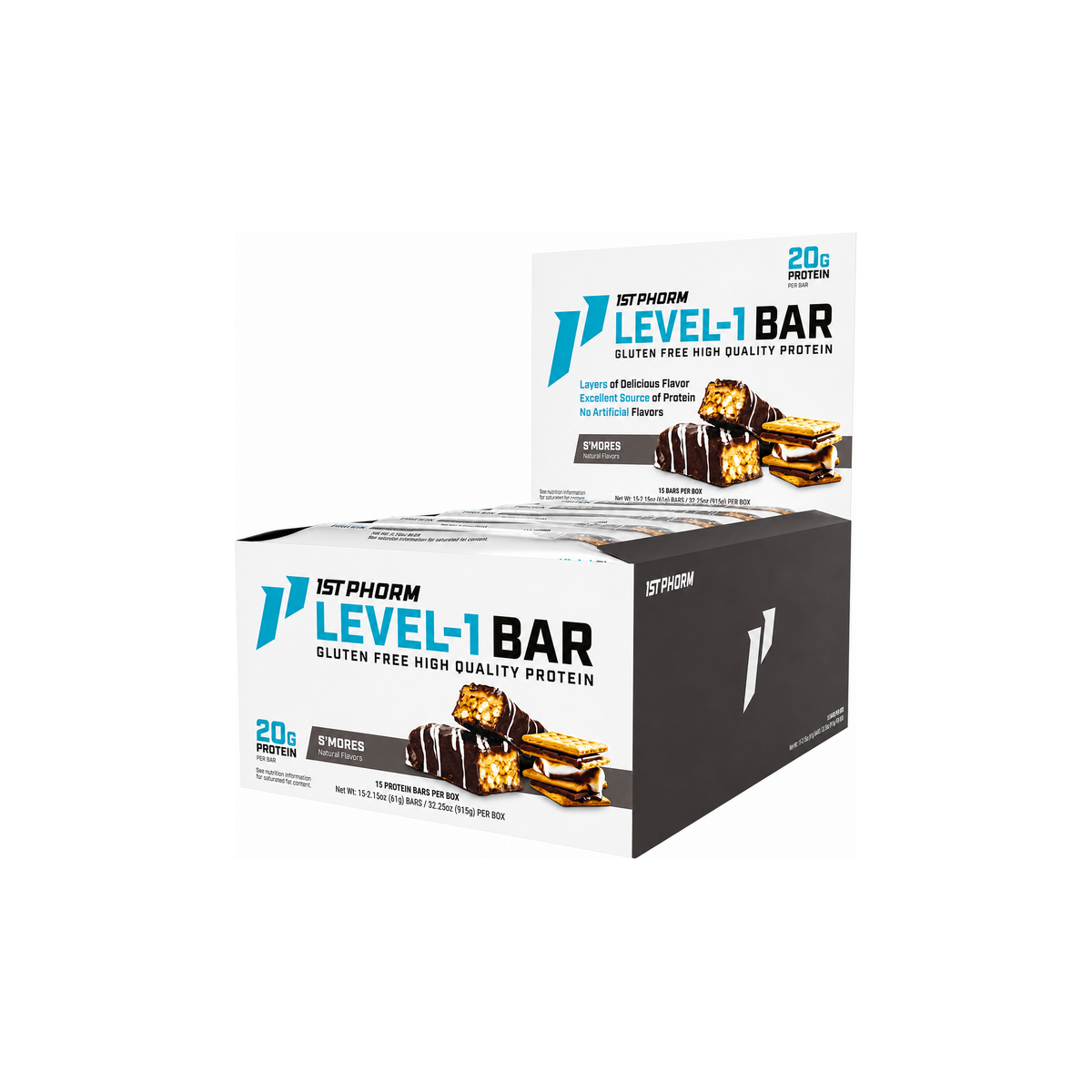 1st Phorm Level-1 S'mores Protein Bars 15-count box