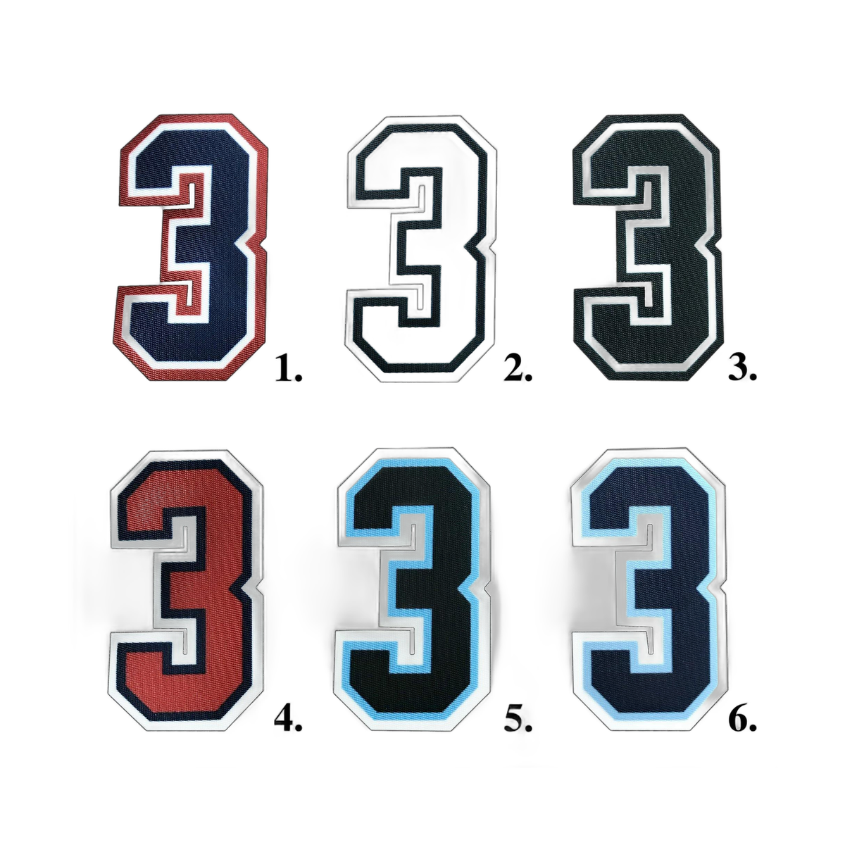 Smitty 3 Umpire Numbers 0-9 Iron On Or Sew On for Athletic Shirts - sports jersey