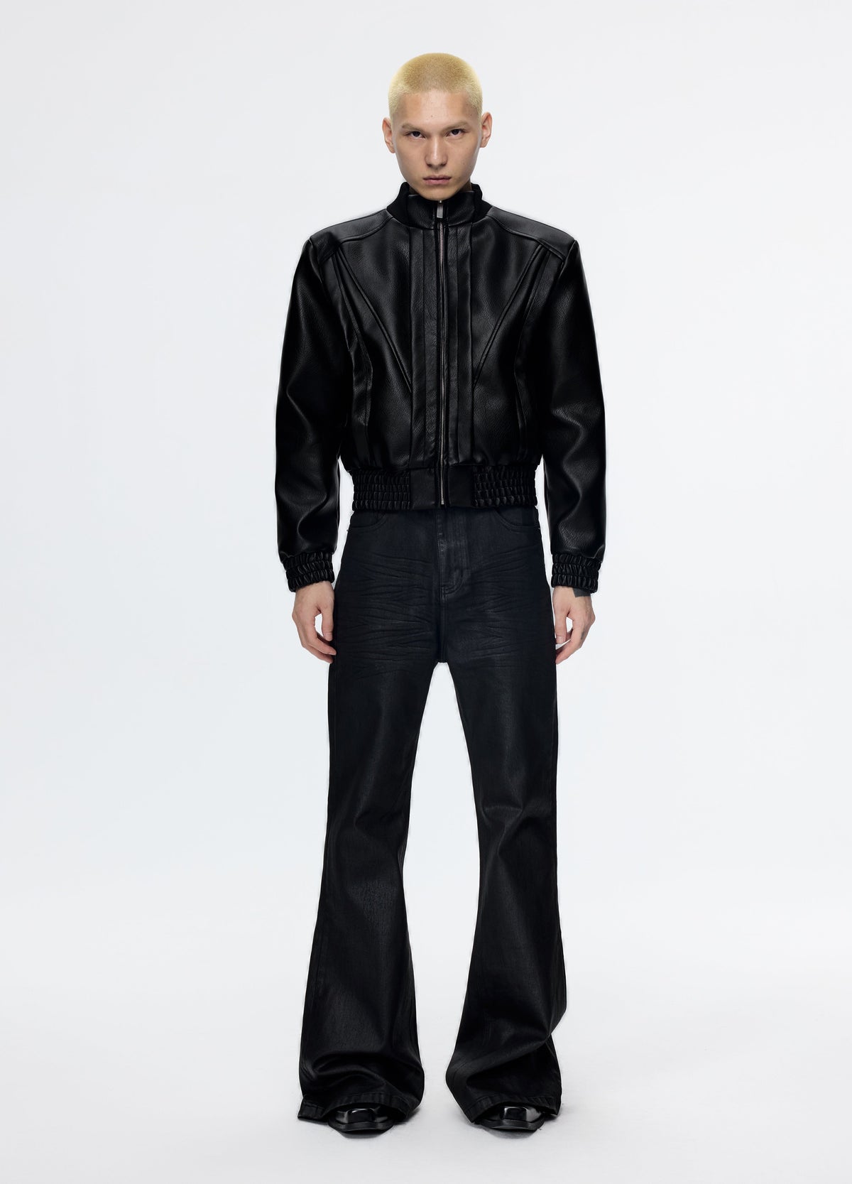 25FW DECONSTRUCT LEATHER BIKER JACKET