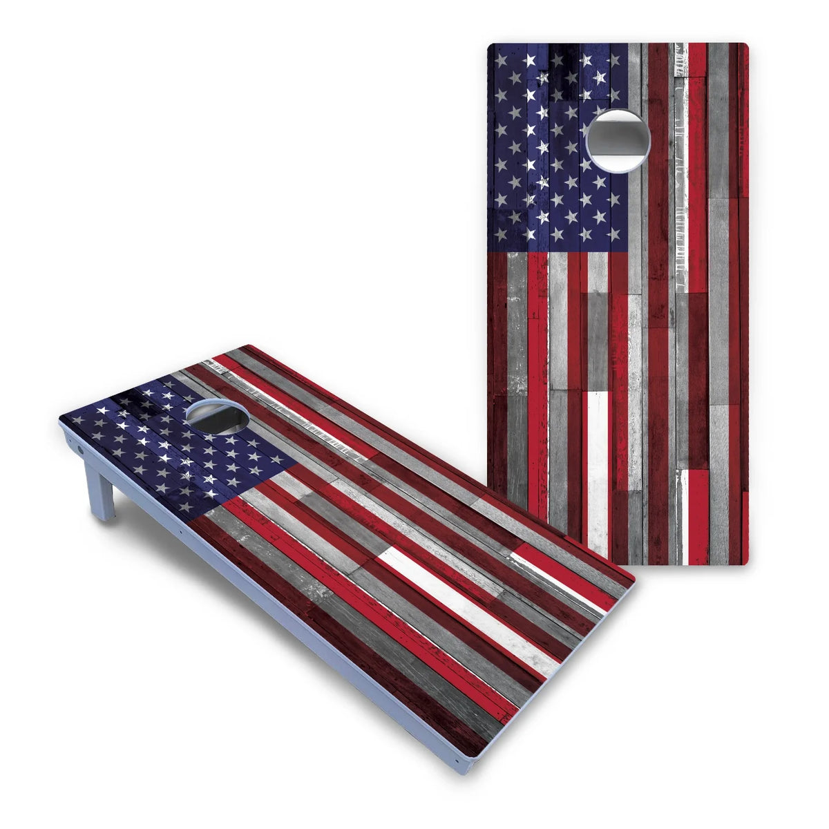 USA / Canada / Union Jack Plank Flag Cornhole Boards - All Weather Series