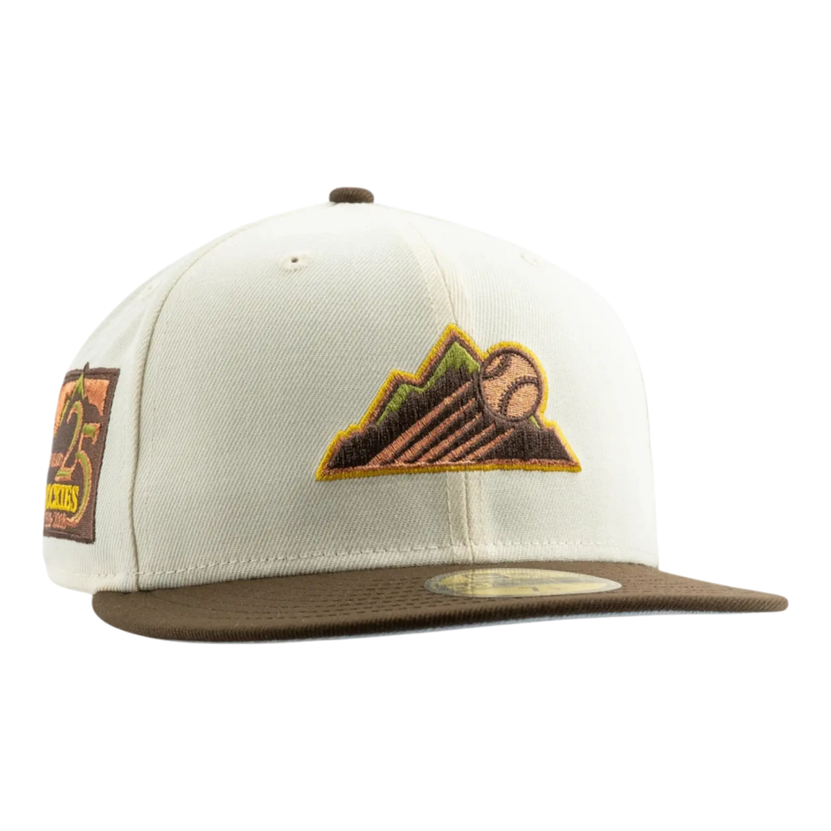 New Era Colorado Rockies 25th Anniversary Elements Pack Men's Fitted Hat — Off White/Brown