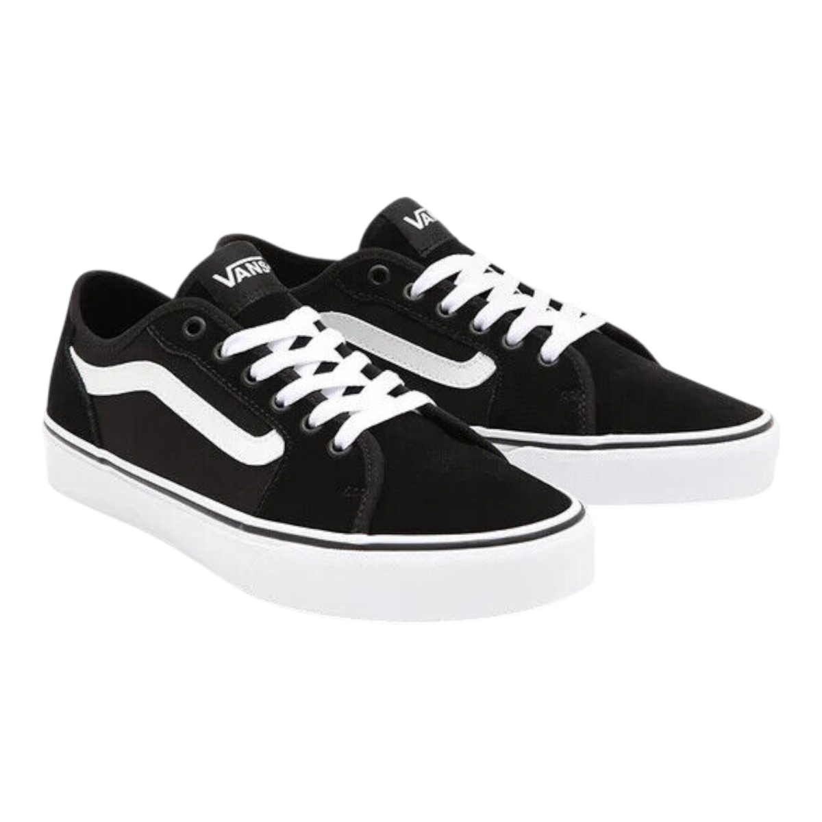 Vans Filmore Decon Men's Sneakers — Black/White Leather Low-Top