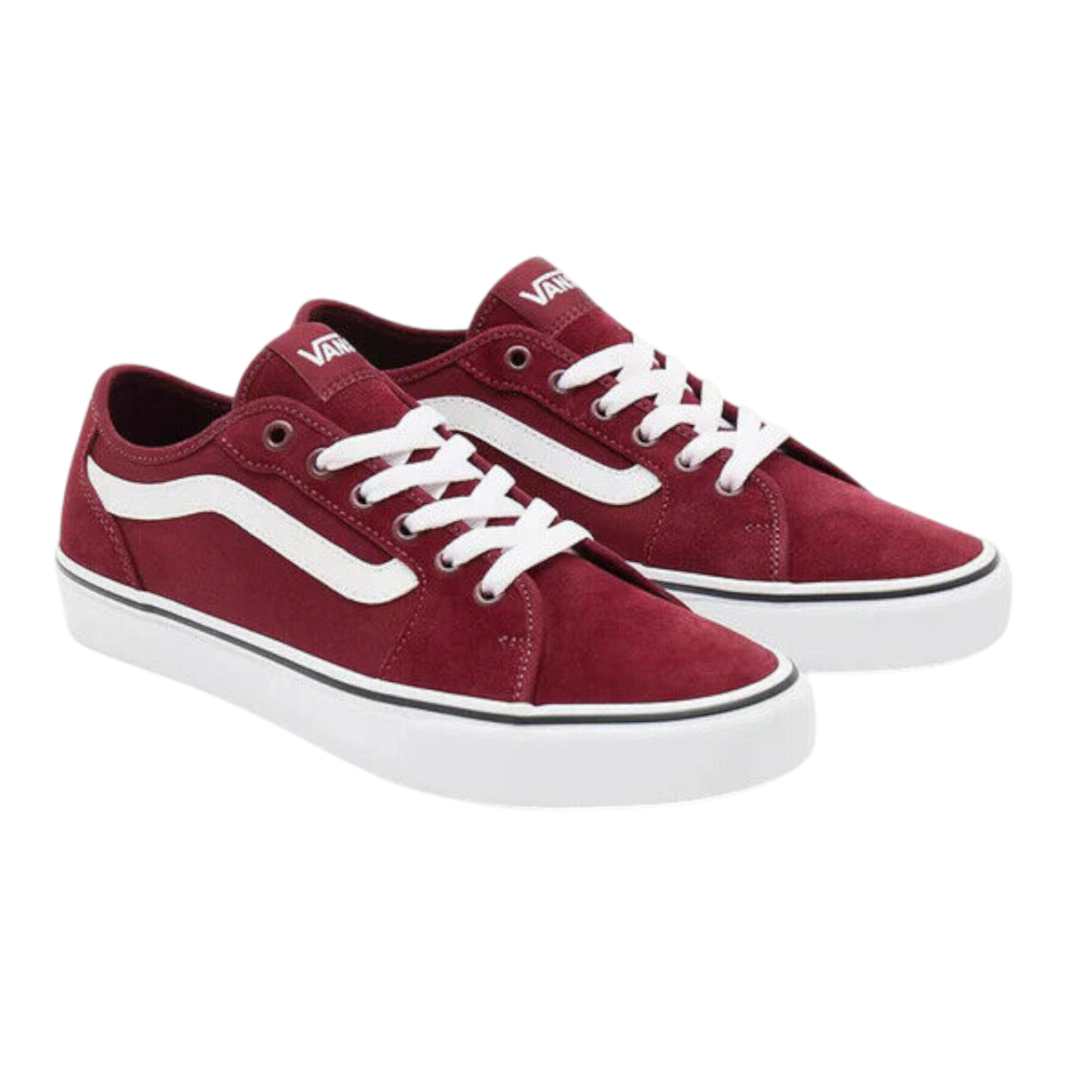 Vans Filmore Decon Men's Sneakers — Red/White Suede Low-Top