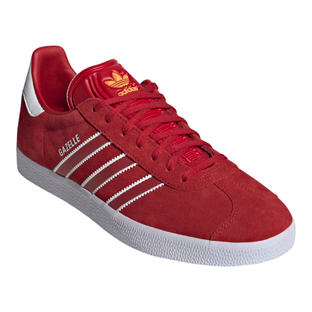 adidas Gazelle Men's Sneakers — Red/White Suede Low-Top