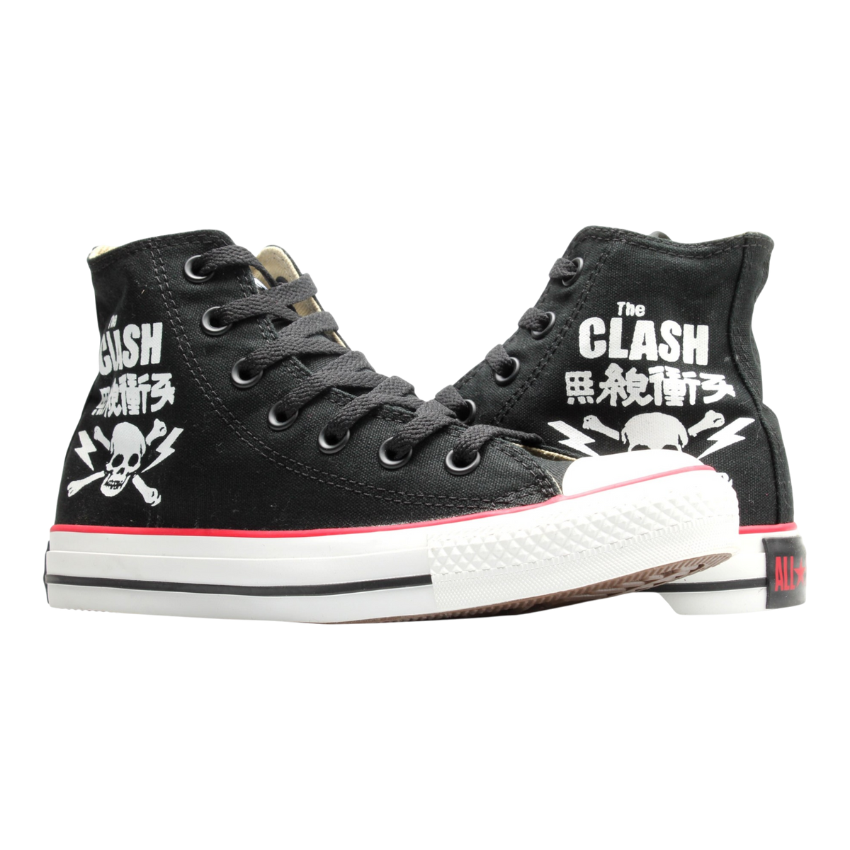 Converse Chuck Taylor All Star The Clash 2 Hi Men's High-Top Sneakers — Black/Red Canvas