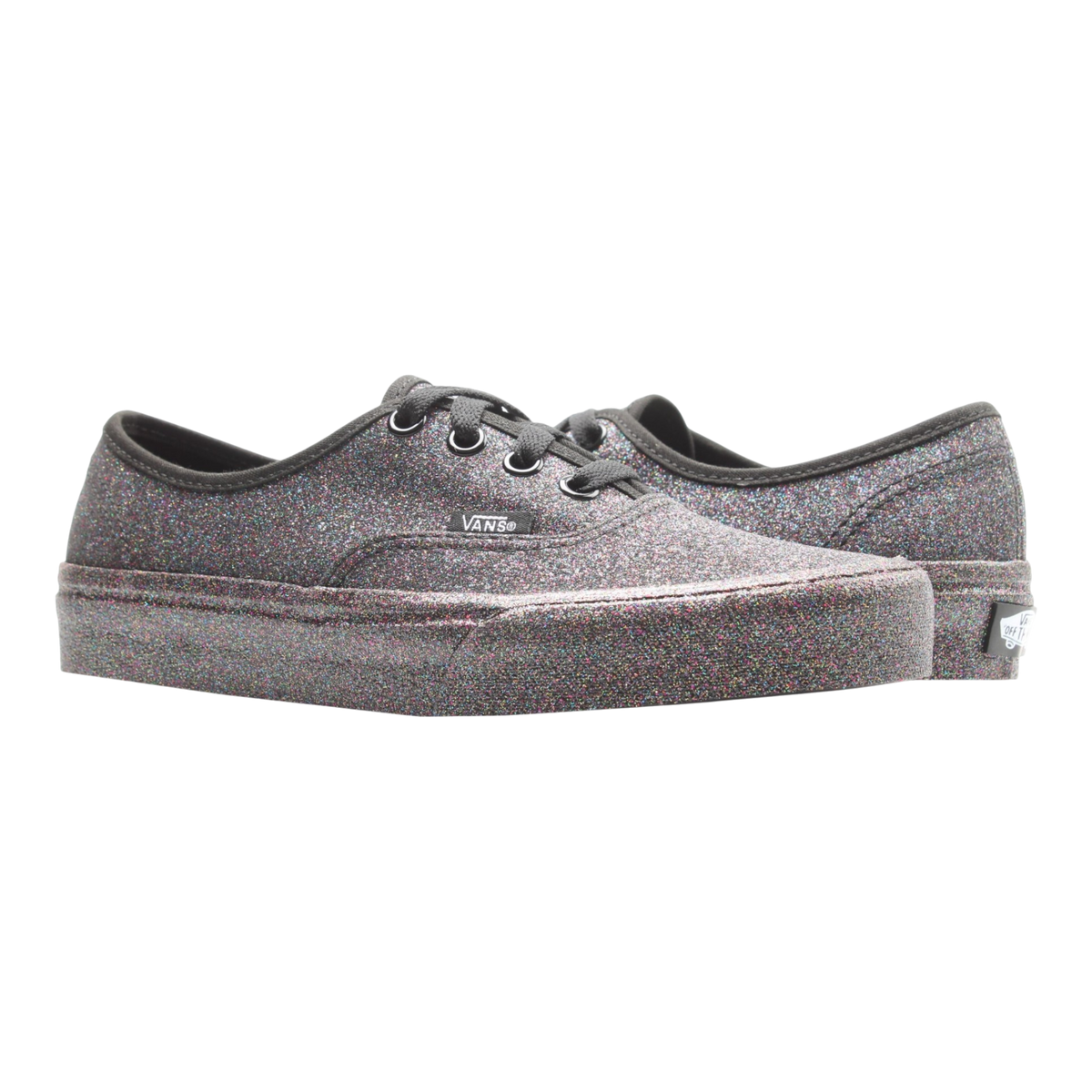 Vans Authentic Rainbow Glitter Men's Sneakers — Black Glitter Low-Top