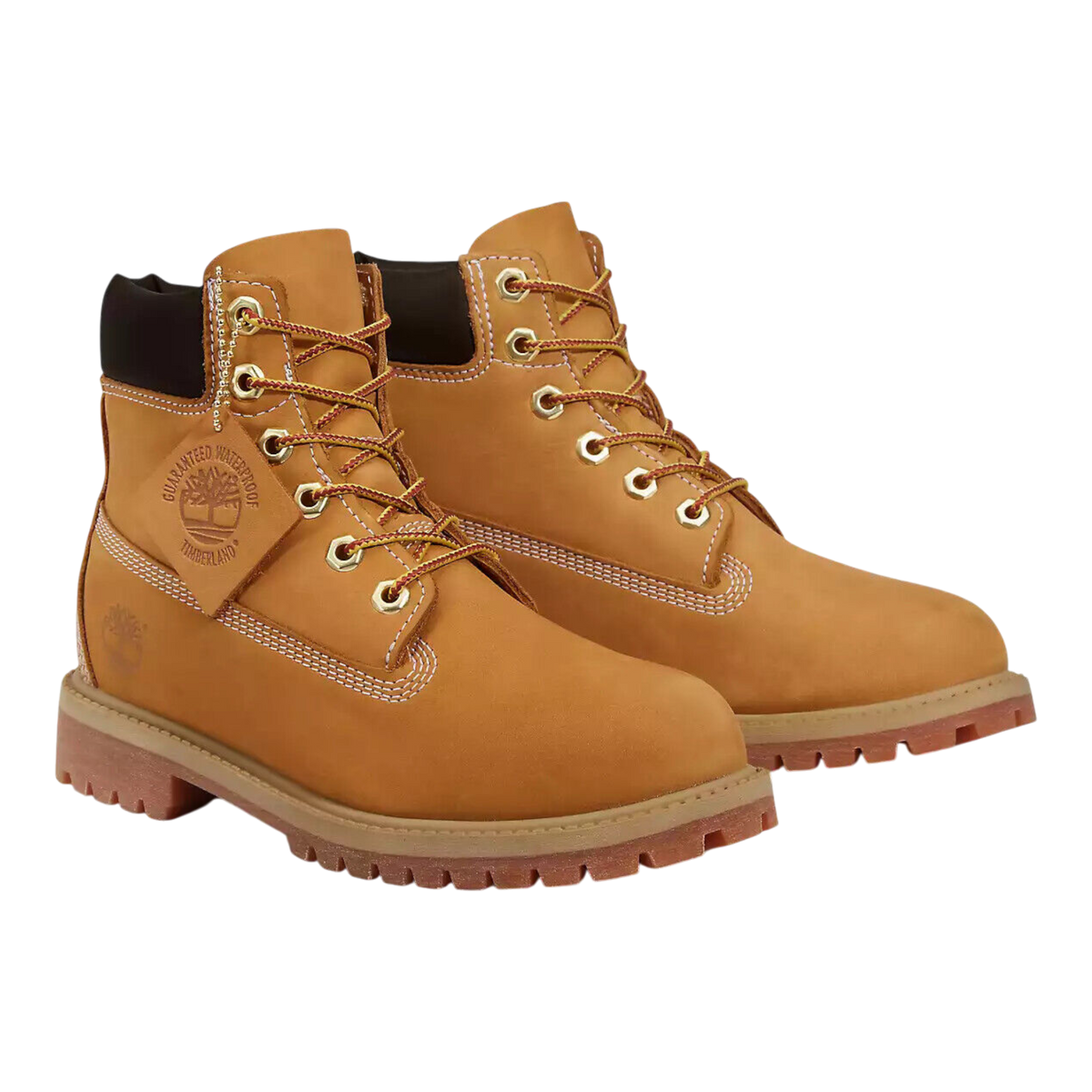 Timberland 6-Inch Premium Waterproof Junior Big Kids' (GS) Boots — Wheat Nubuck