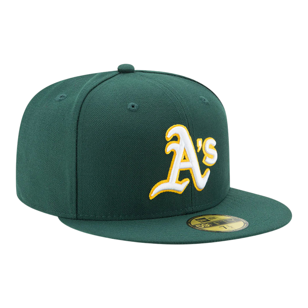 New Era 59FIFTY Oakland Athletics 2017 Authentic Collection On-Field Road Men's Hat — Kelly Green/Yellow