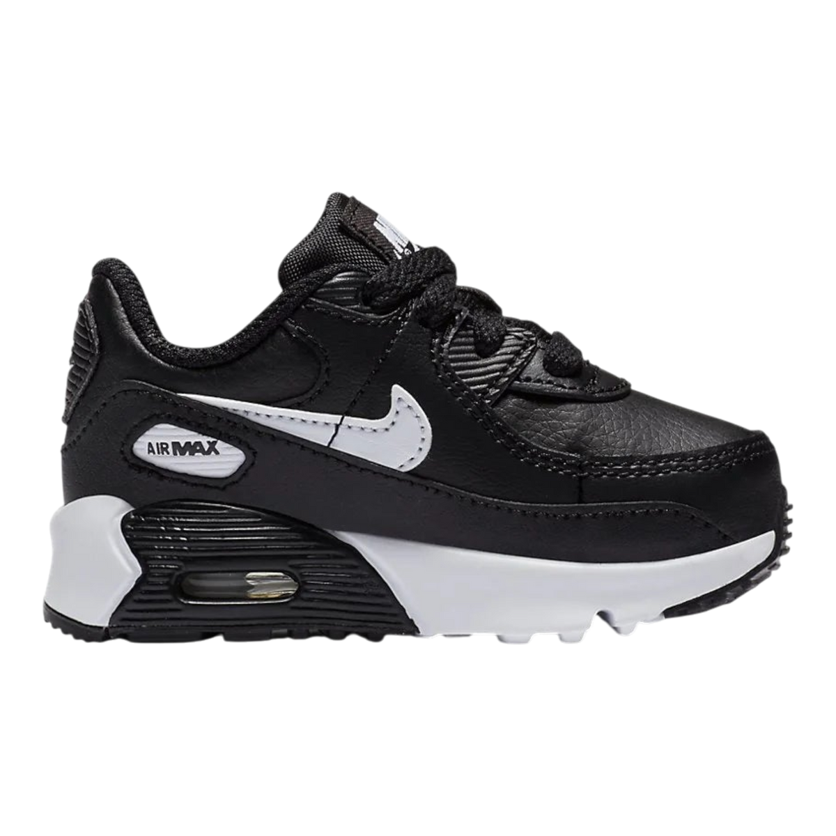Nike Air Max 90 LTR Toddlers' (TD) Sneakers — Black/White Leather Low-Top