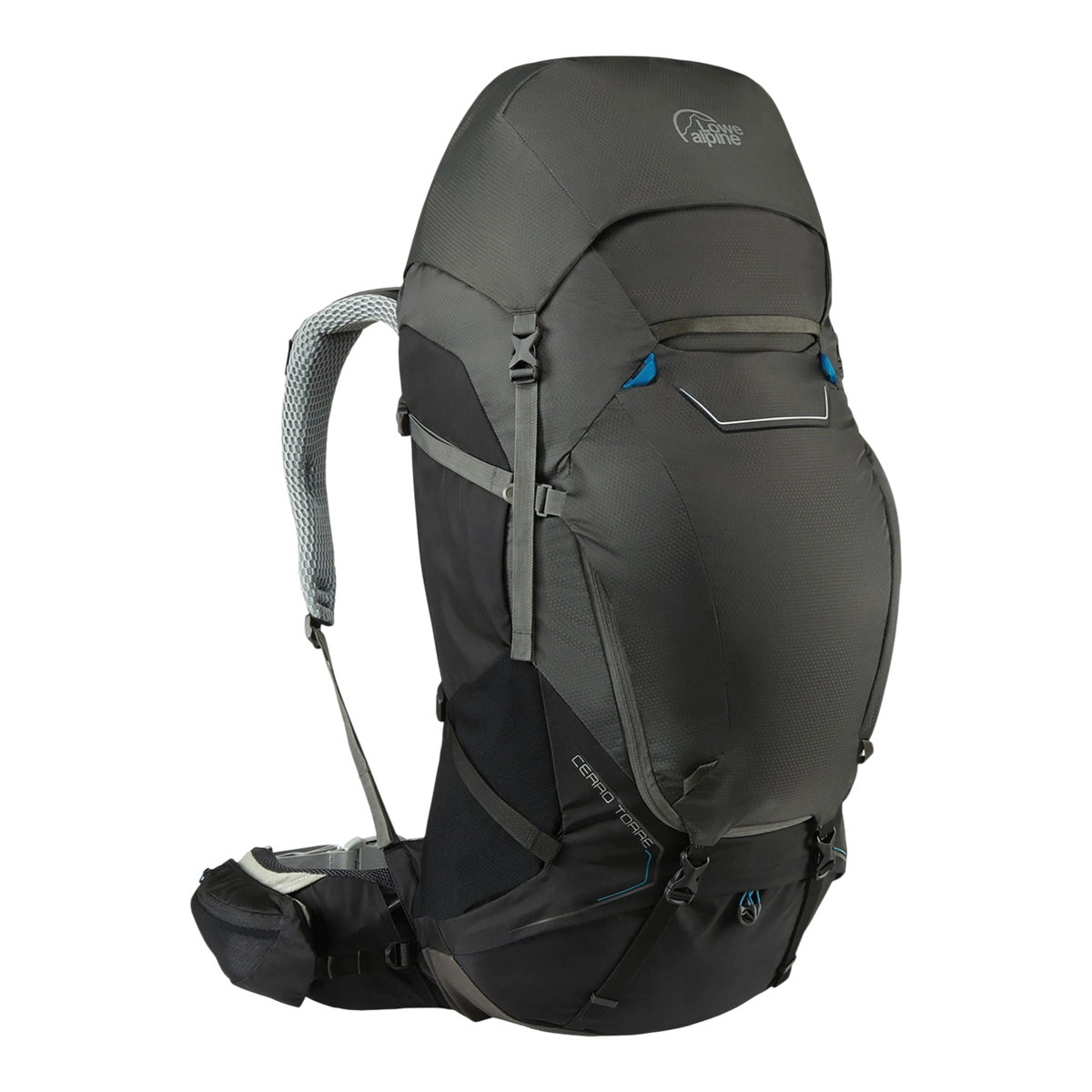 Lowe Alpine Cerro Torre 100:120 Trekking Backpack (L/XL back length) — Black/Greyhound