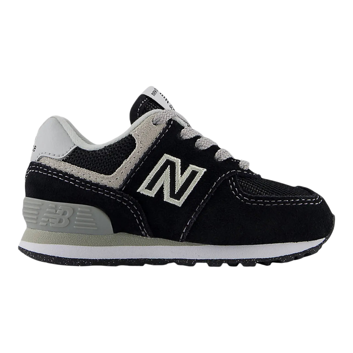 New Balance 574 Core Toddlers' (TD) Sneakers — Black/White Suede Low-Top