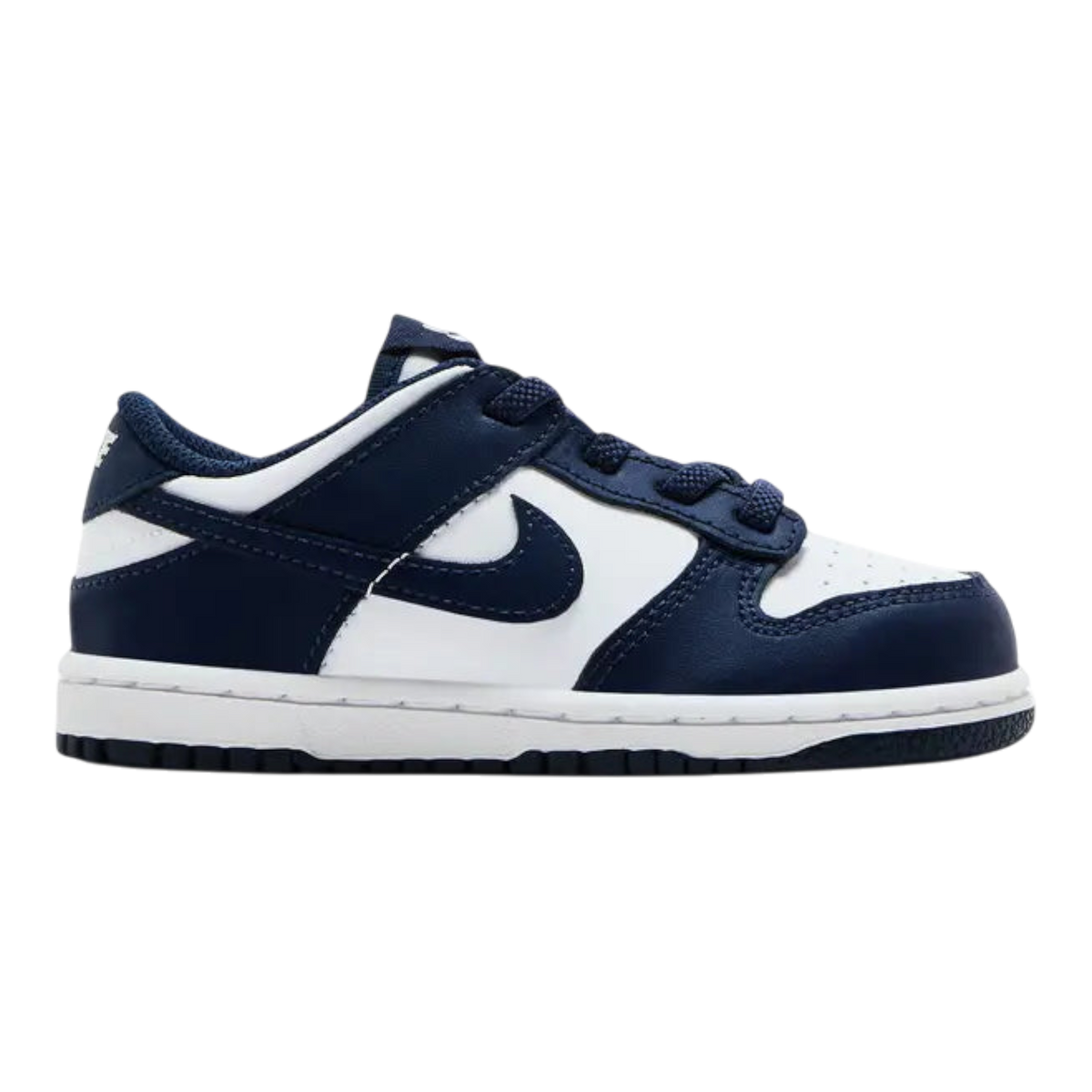 Nike Dunk Low Toddlers' (TD) Sneakers — White/Midnight Navy Leather Low-Top