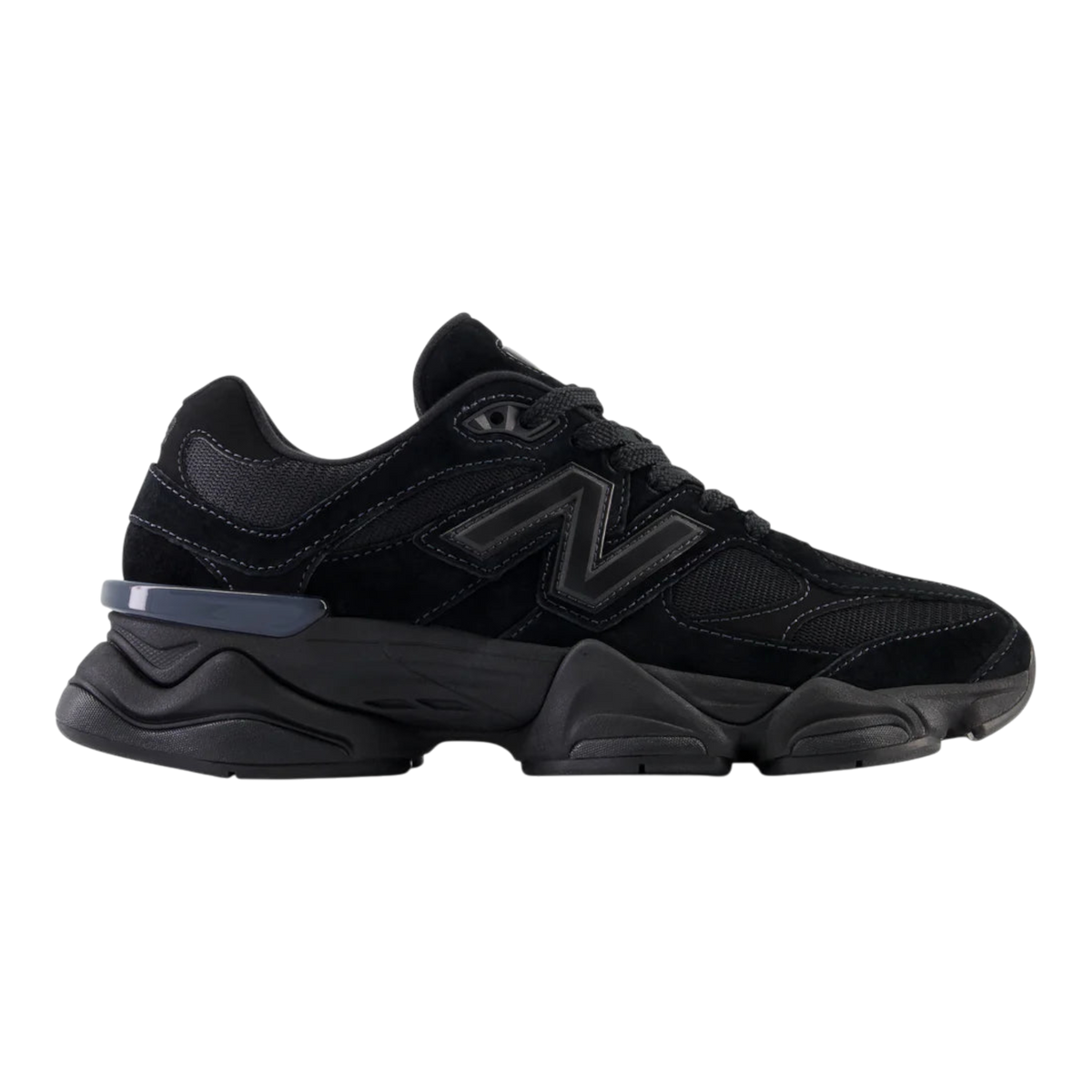 New Balance 9060 'Triple Black' Men's Sneakers — Black Suede Low-Top